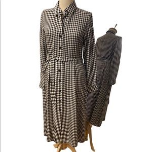 Mango Black and White Checkered Maxi Dress